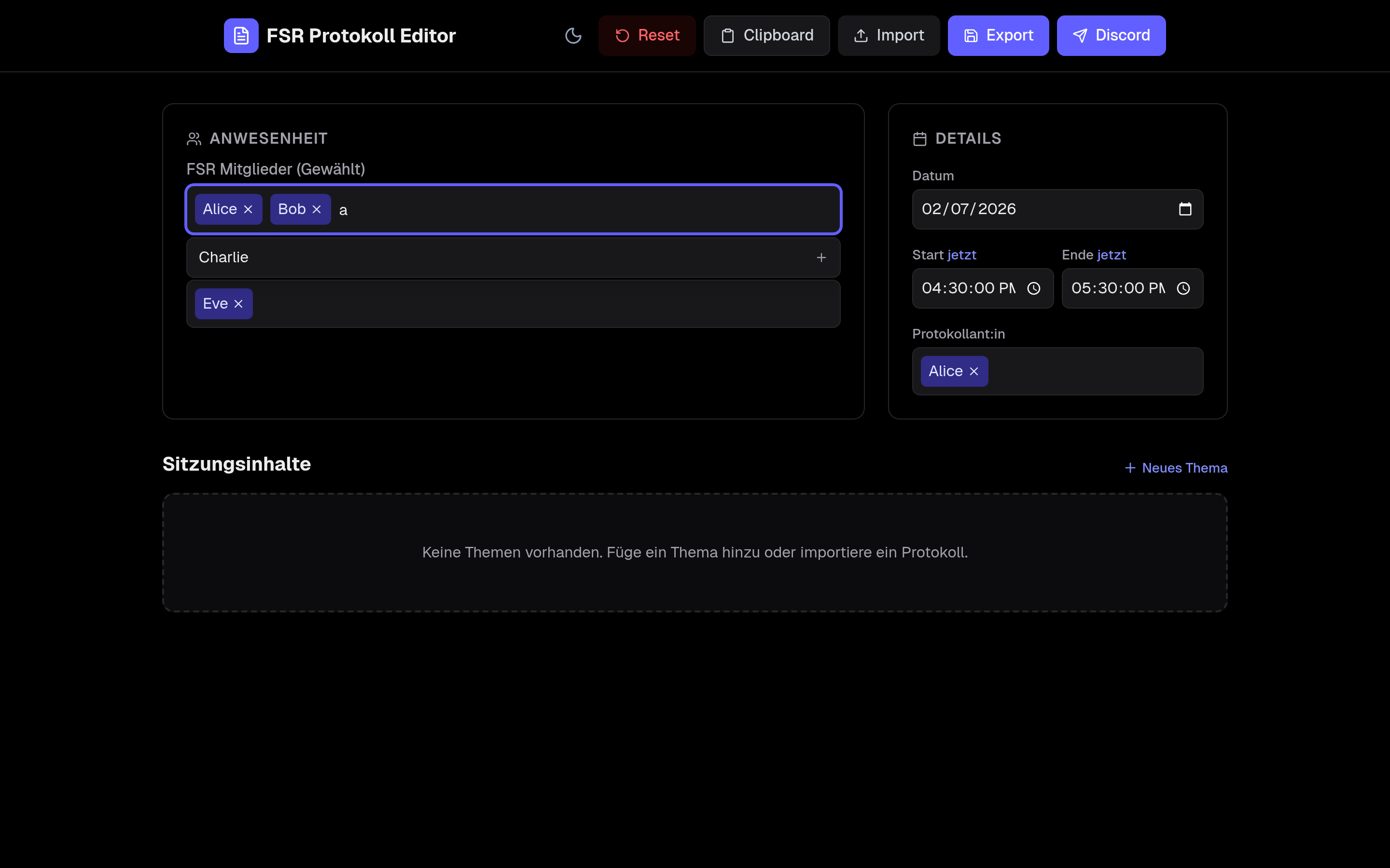 FSR Protocol Editor detail 2
