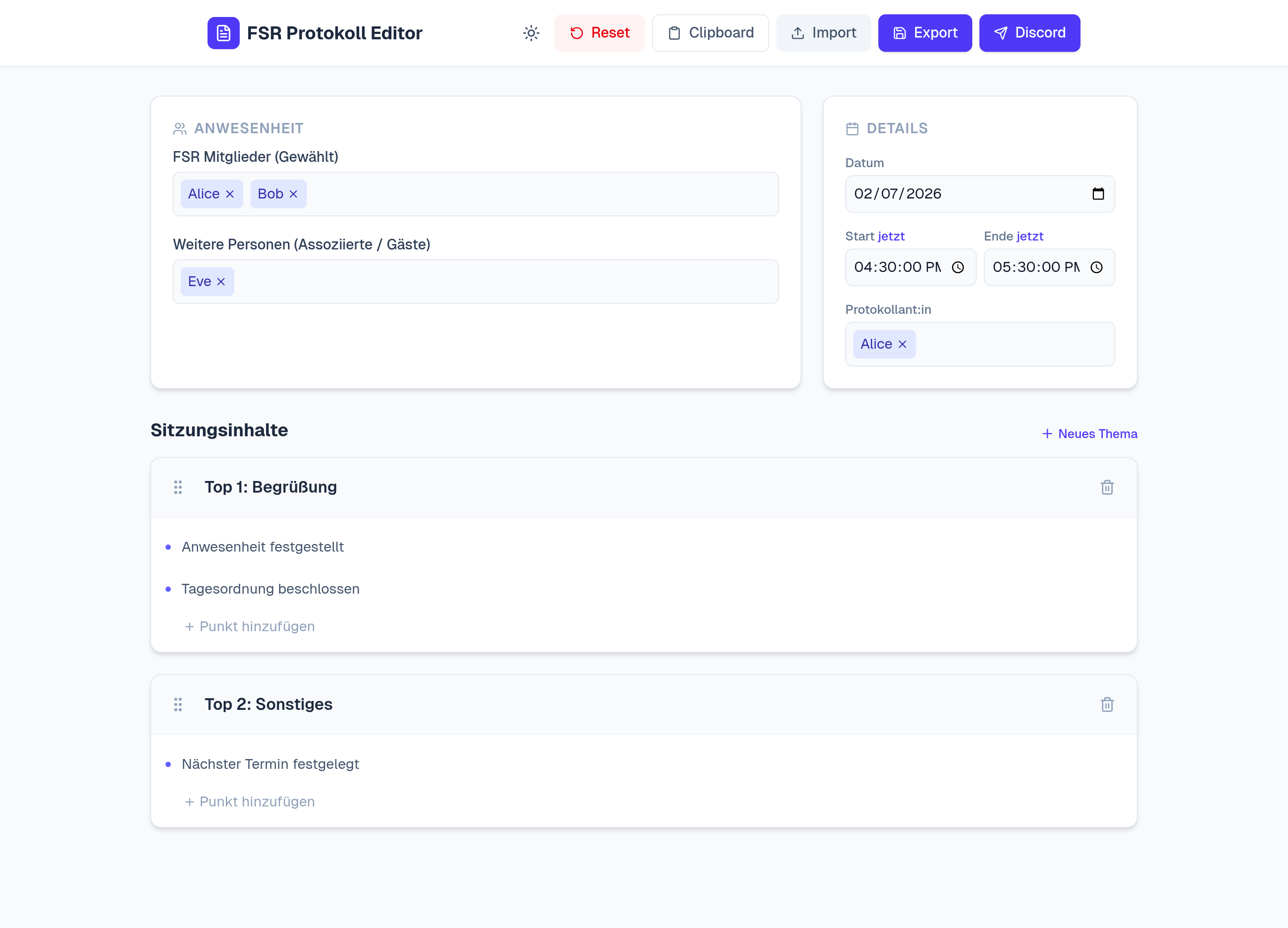 FSR Protocol Editor detail 1